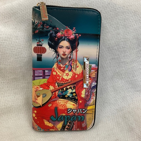 Nicole Lee USA Japan Wallet Zip Around Closure - Picture 1 of 12